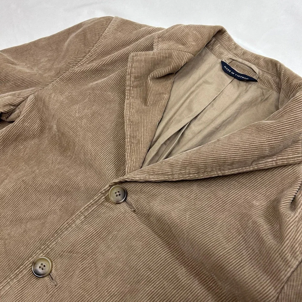 Banana Republic Mens Tan Brown Corduroy 3 Button Blazer Sport Coat 38S